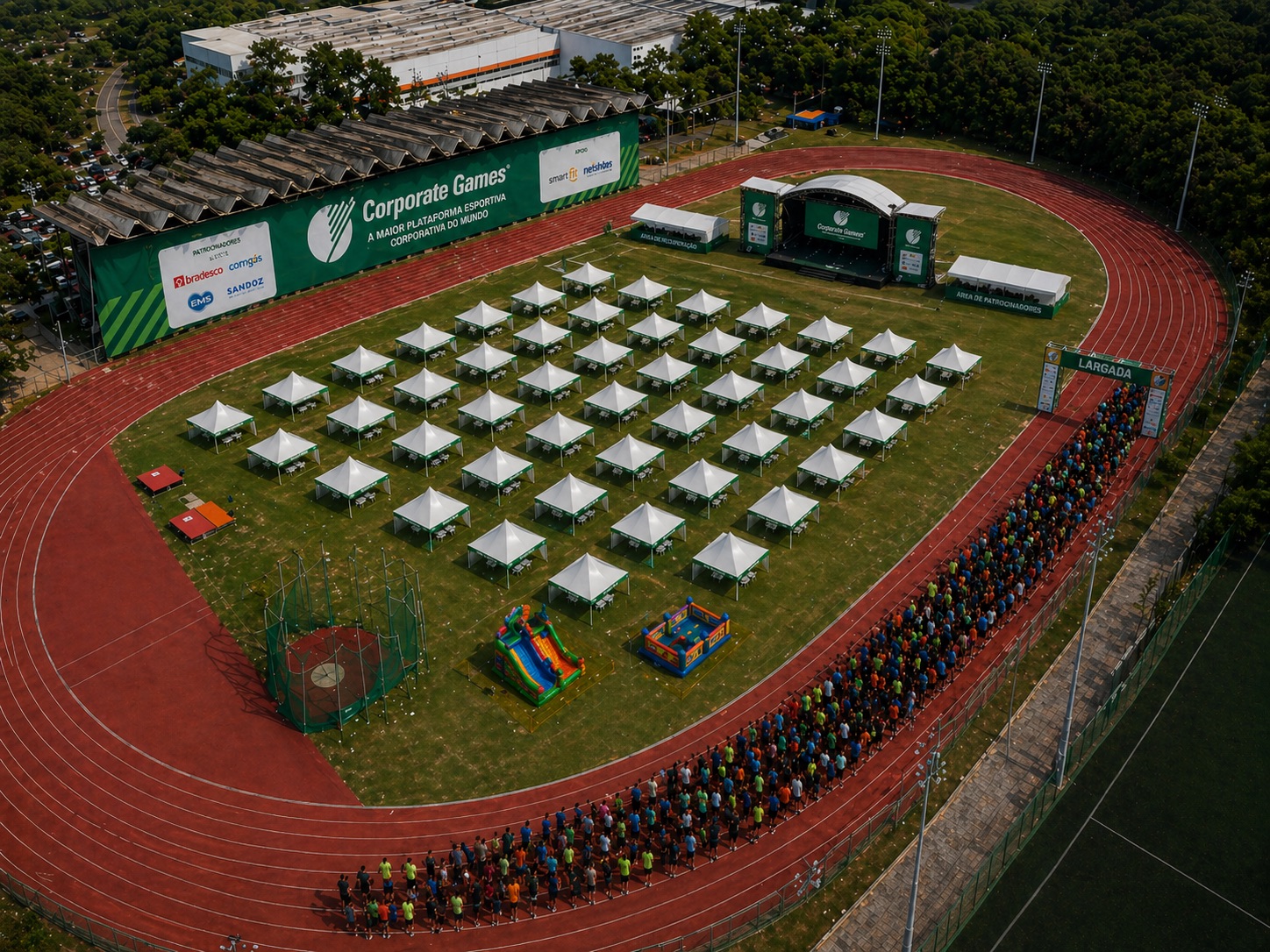 Vista aérea do Corporate Games no Centro Olímpico de São Paulo